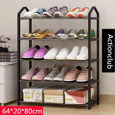 Actionclub Simple Multi-layers Metal Iron Shoe Shelf Student Dormitory Shoe Storage Rack DIY Shoe Cabinet Home Furniture
