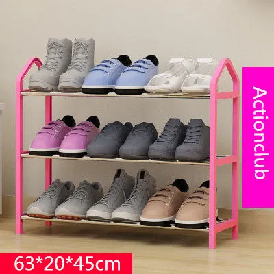 Actionclub Simple Multi-layers Metal Iron Shoe Shelf Student Dormitory Shoe Storage Rack DIY Shoe Cabinet Home Furniture