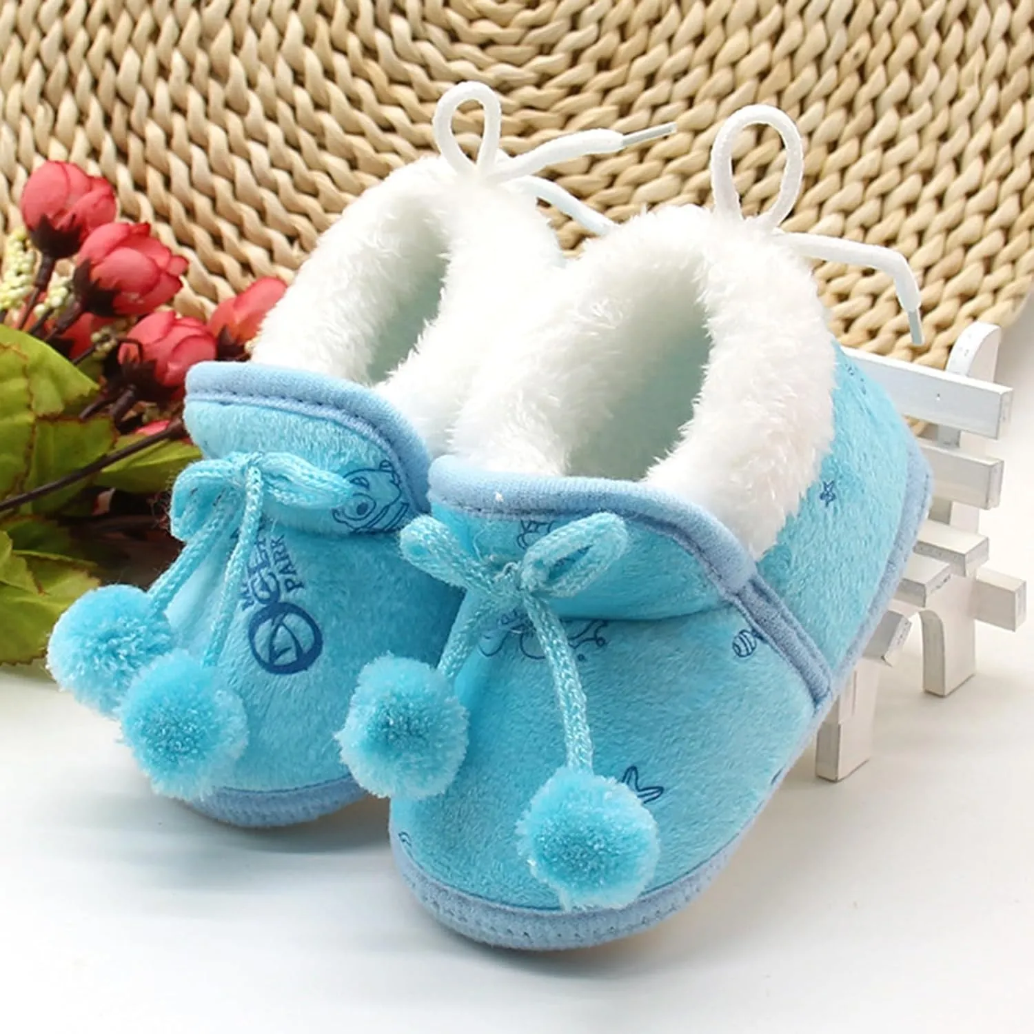 Baby Boys Girls House Slippers Booties Newborn Warm Slippers Infant Toddler Winter Socks Boots with Non Slip Booties