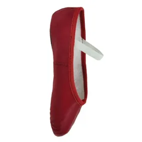Basic Red Leather Ballet Shoes, Full Sole