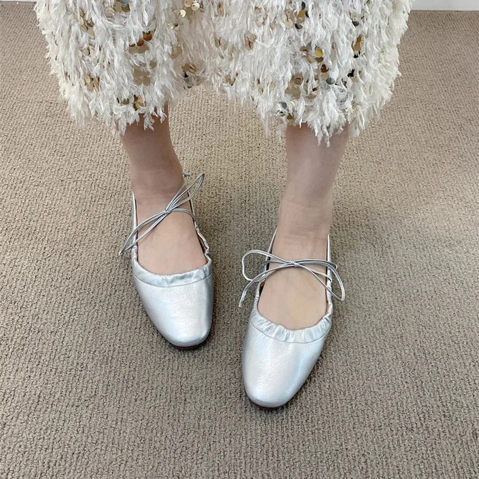 binfenxie  -  New Women Flats Fashion Square Toe Shallow Ladies Elegant Ladies Casual Ballet Shoes Soft Ballerina Shoes Soft Moccasin