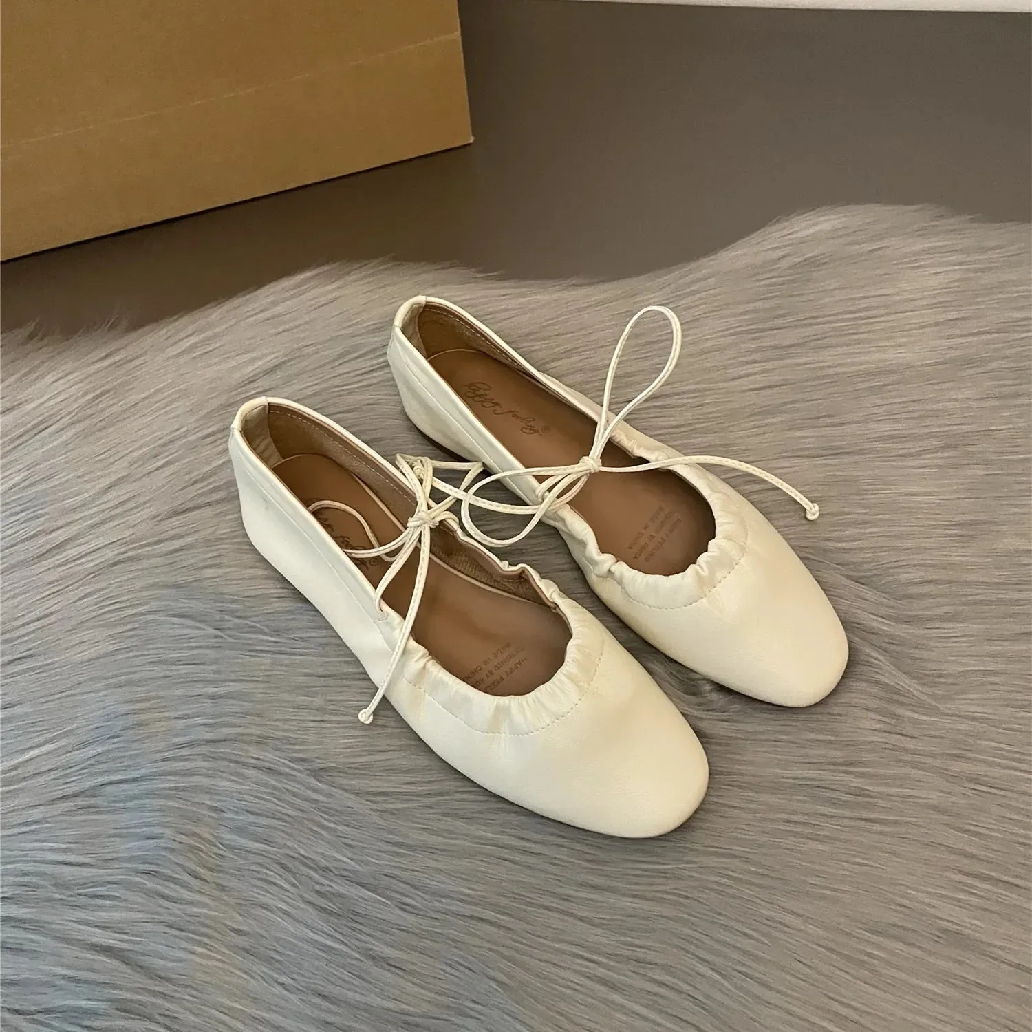 binfenxie  -  New Women Flats Fashion Square Toe Shallow Ladies Elegant Ladies Casual Ballet Shoes Soft Ballerina Shoes Soft Moccasin