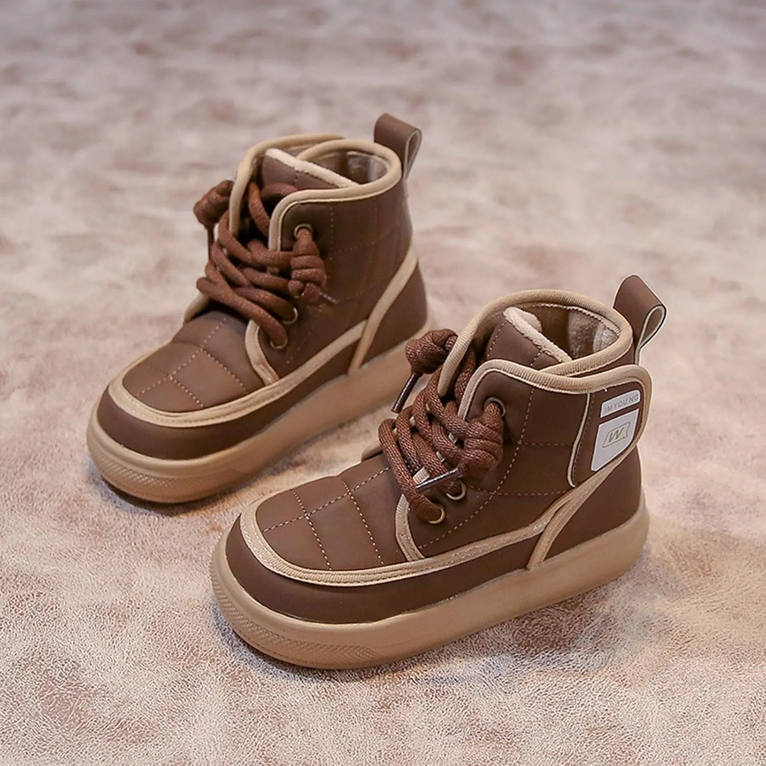 Boys Girls Winter Cozy Snow Boots Little/Big Kids Thicken Warm Non-slip Lightweight Outdoor Walking Hiking Shoes