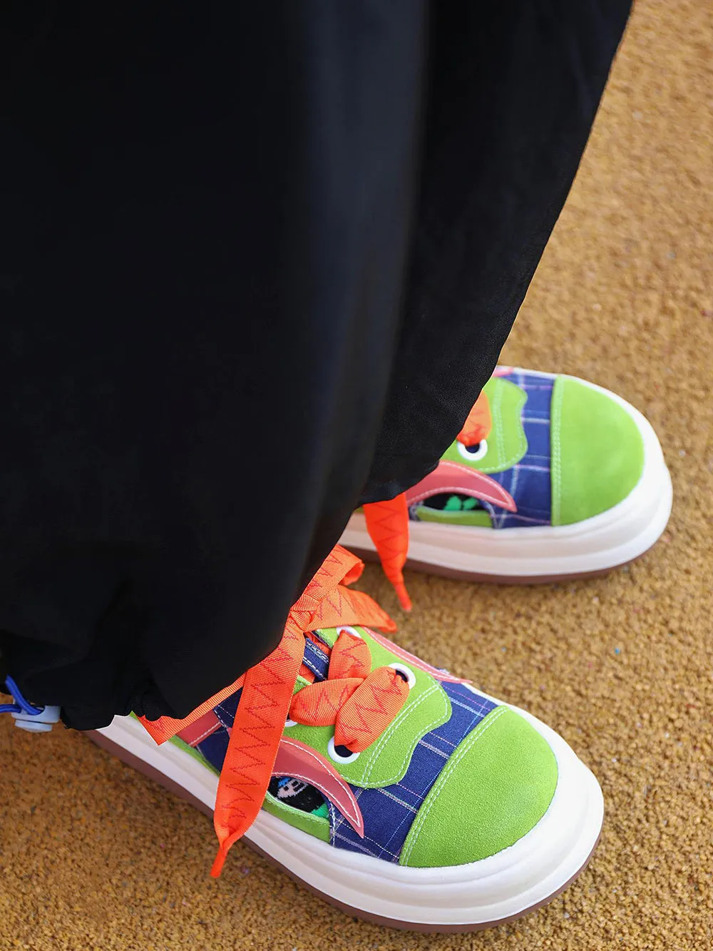 Color-Blocked Round-Toe Casual Shoes