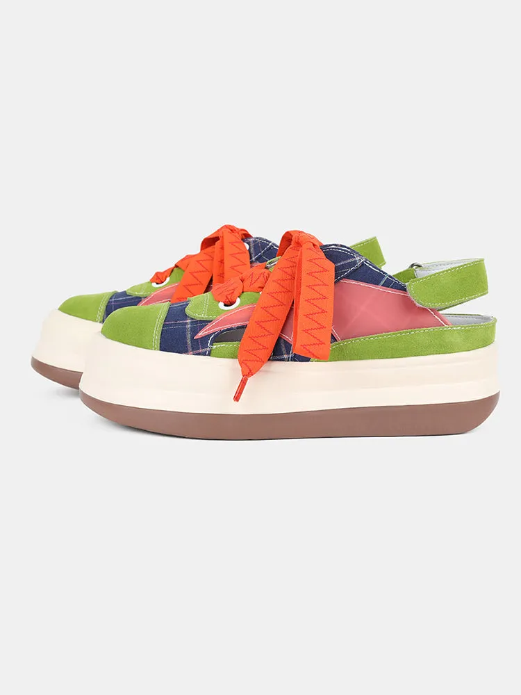 Color-Blocked Round-Toe Casual Shoes
