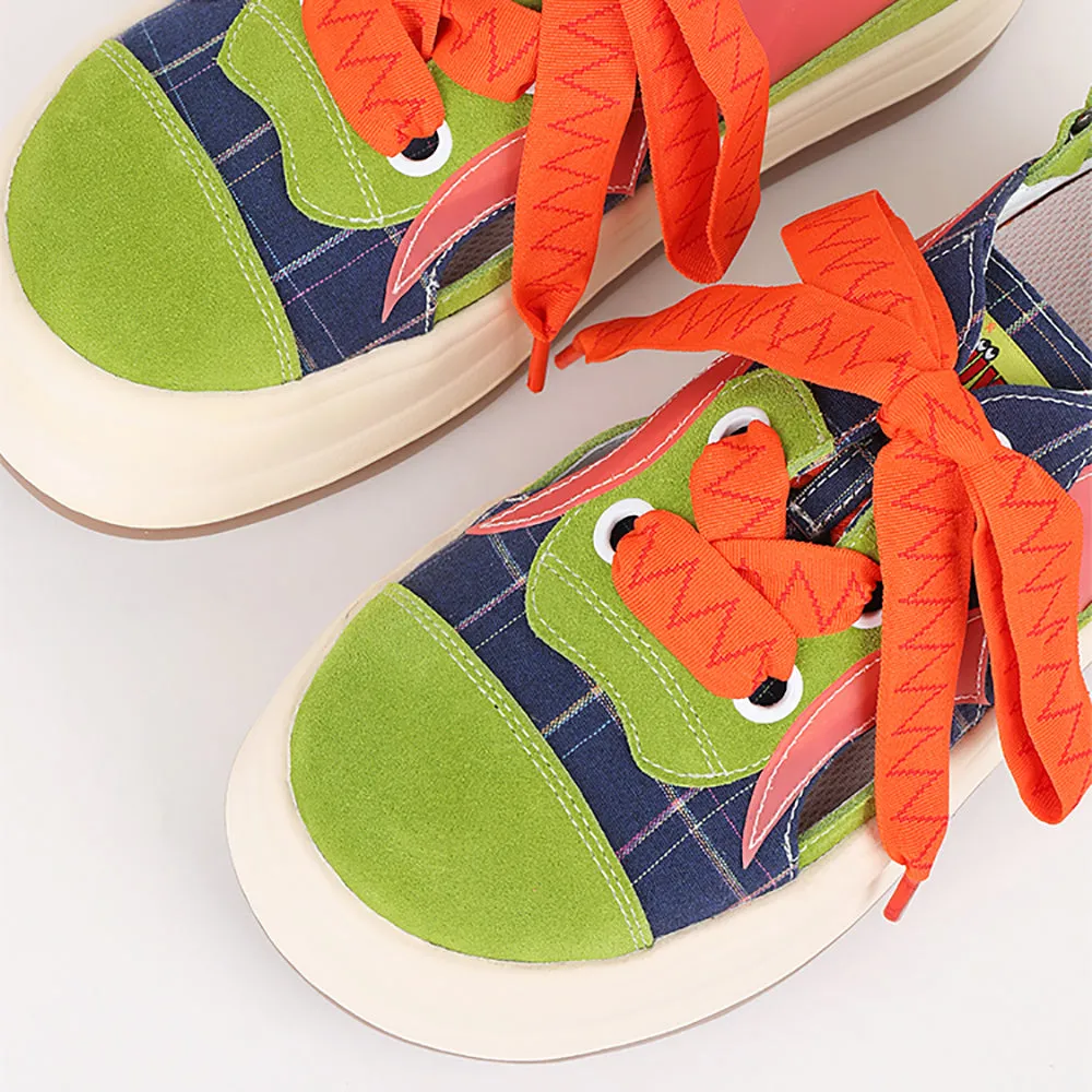 Color-Blocked Round-Toe Casual Shoes