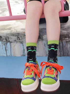 Color-Blocked Round-Toe Casual Shoes