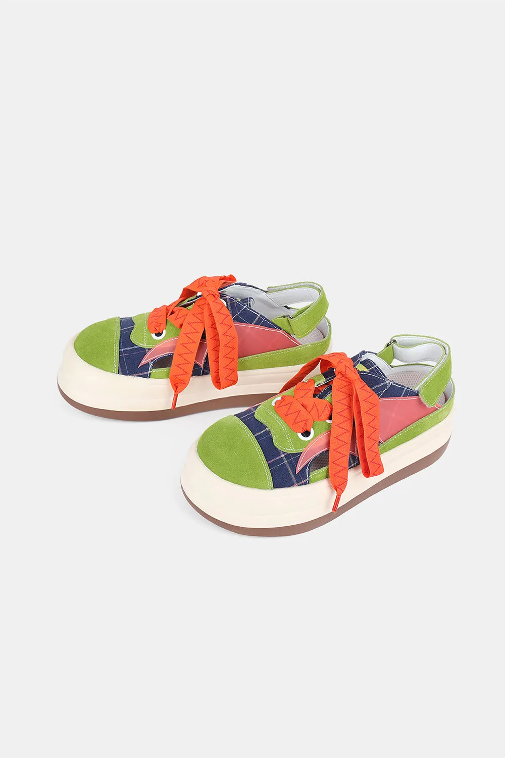 Color-Blocked Round-Toe Casual Shoes