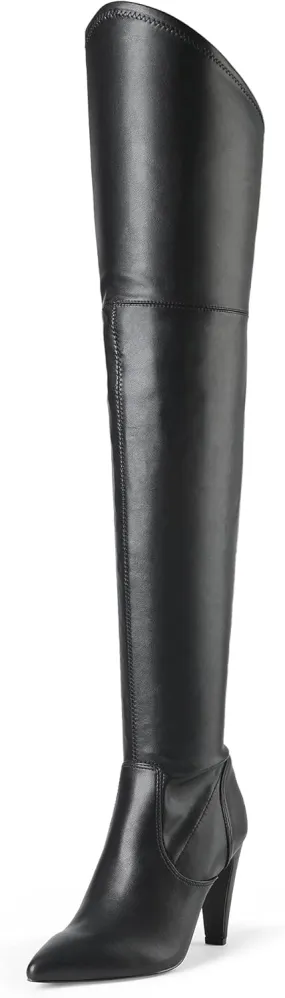 DREAM PAIRS Women's Thigh High Boots Over The Knee Heels Long Sexy Pointed Toe Boots