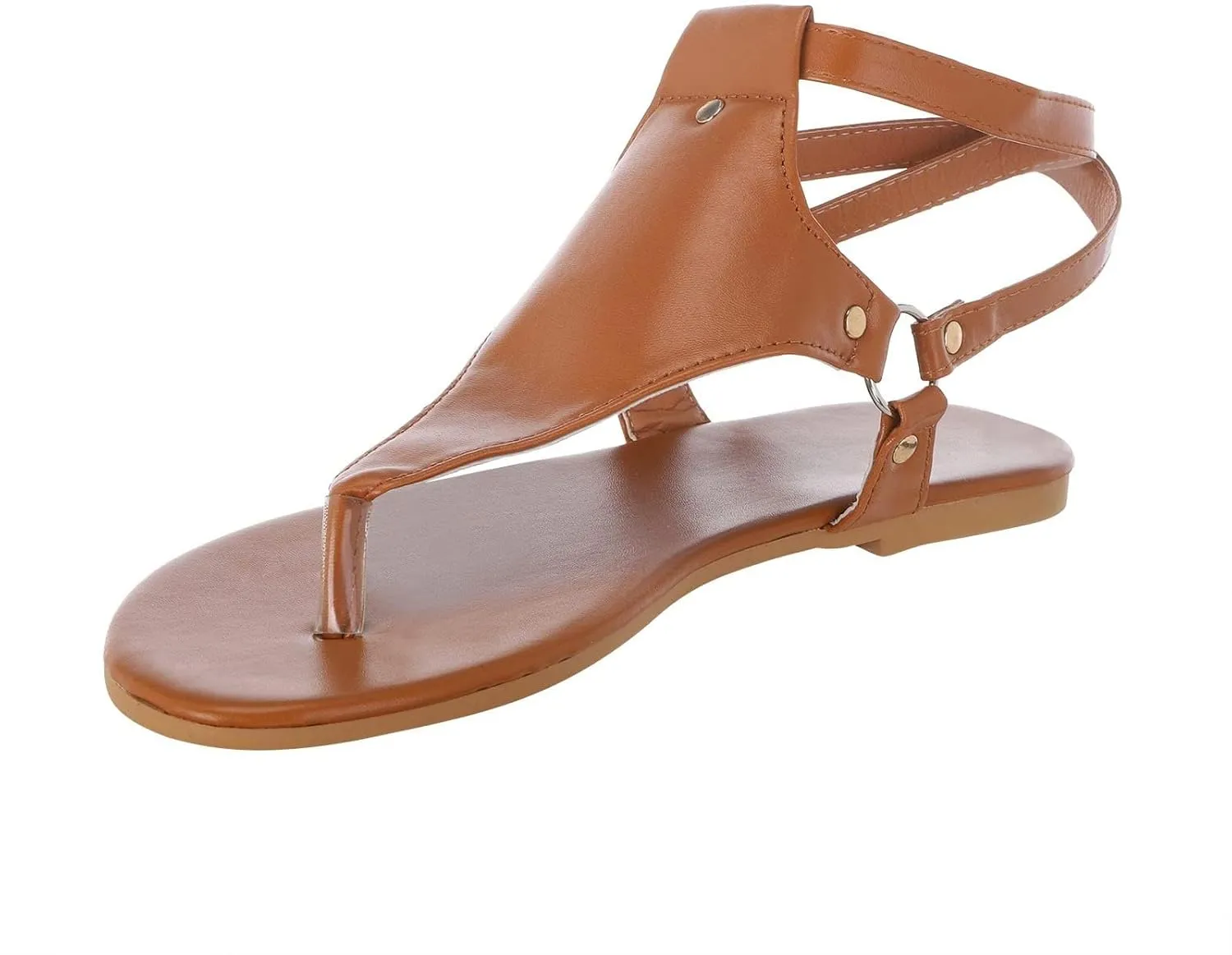 Flip Flops for Women Gladiator Sandals Open Toe Adjustable Buckle Ankle Strap Roman Retro Thong Comfortable Casual Walking Beach Sandal