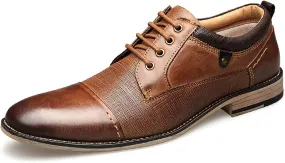 Formal Men's Dress Leather Shoes for Men Casual Slip On Moccasins Leather Lightweight Driving Shoes Business Shoes,Brown,US13