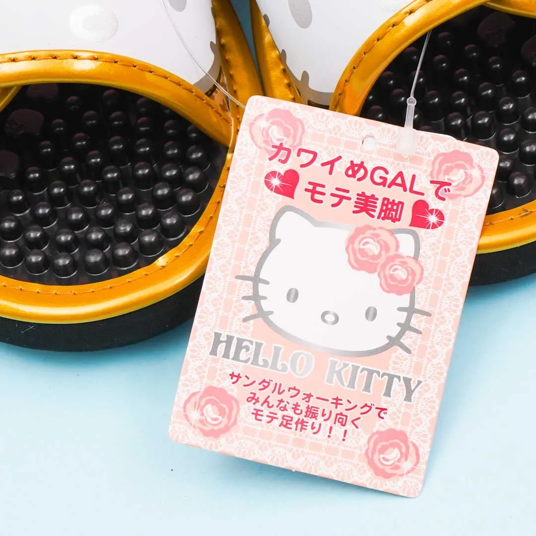 Hello Kitty Velcro Massage Sandals - Golden / Medium
