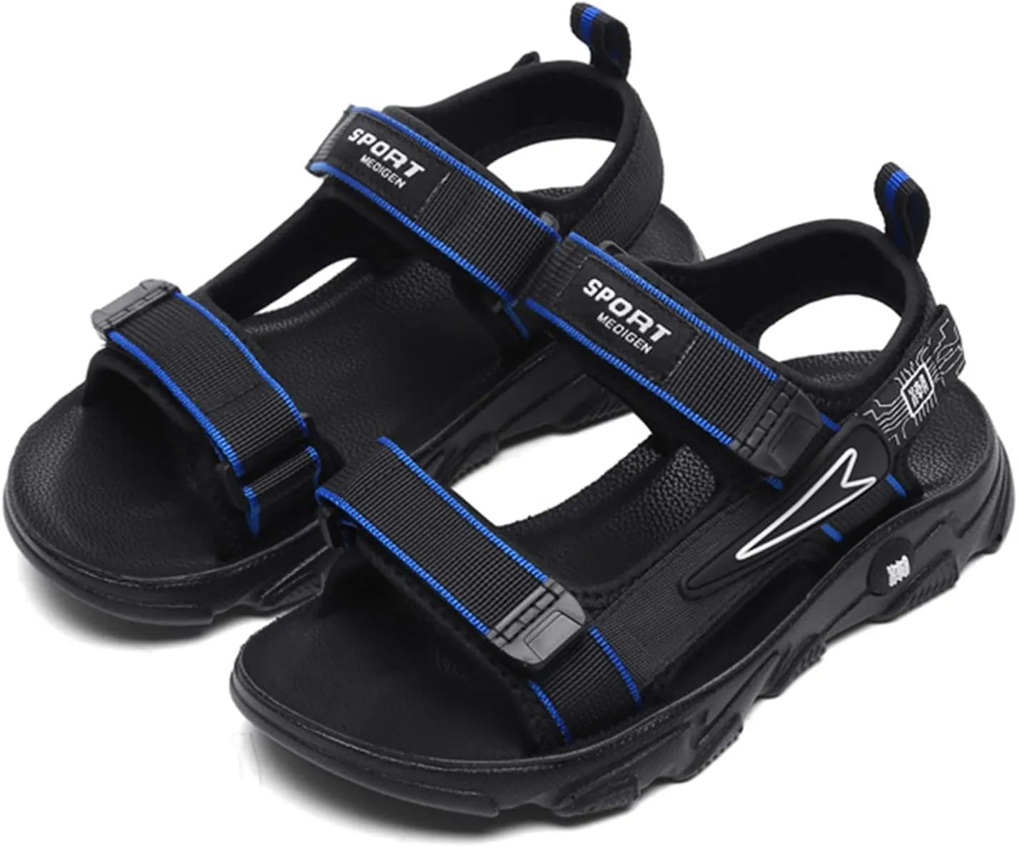Kids Boys Summer Sports Sandals Outdoor Hiking Beach Sports Sandals Double Adjustable Strap Lightweight Shoes