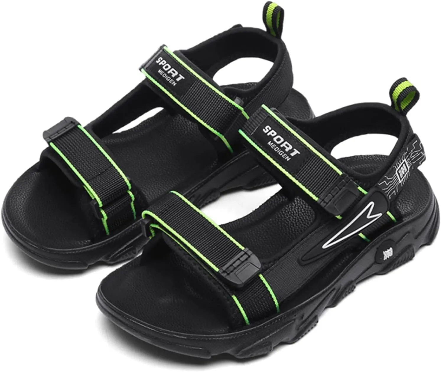 Kids Boys Summer Sports Sandals Outdoor Hiking Beach Sports Sandals Double Adjustable Strap Lightweight Shoes
