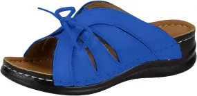Ladies Fashion Retro Solid Color Leather Bow Tie Decorative Open Toe Thick Sole Sandals for Women Dressy Wide Width