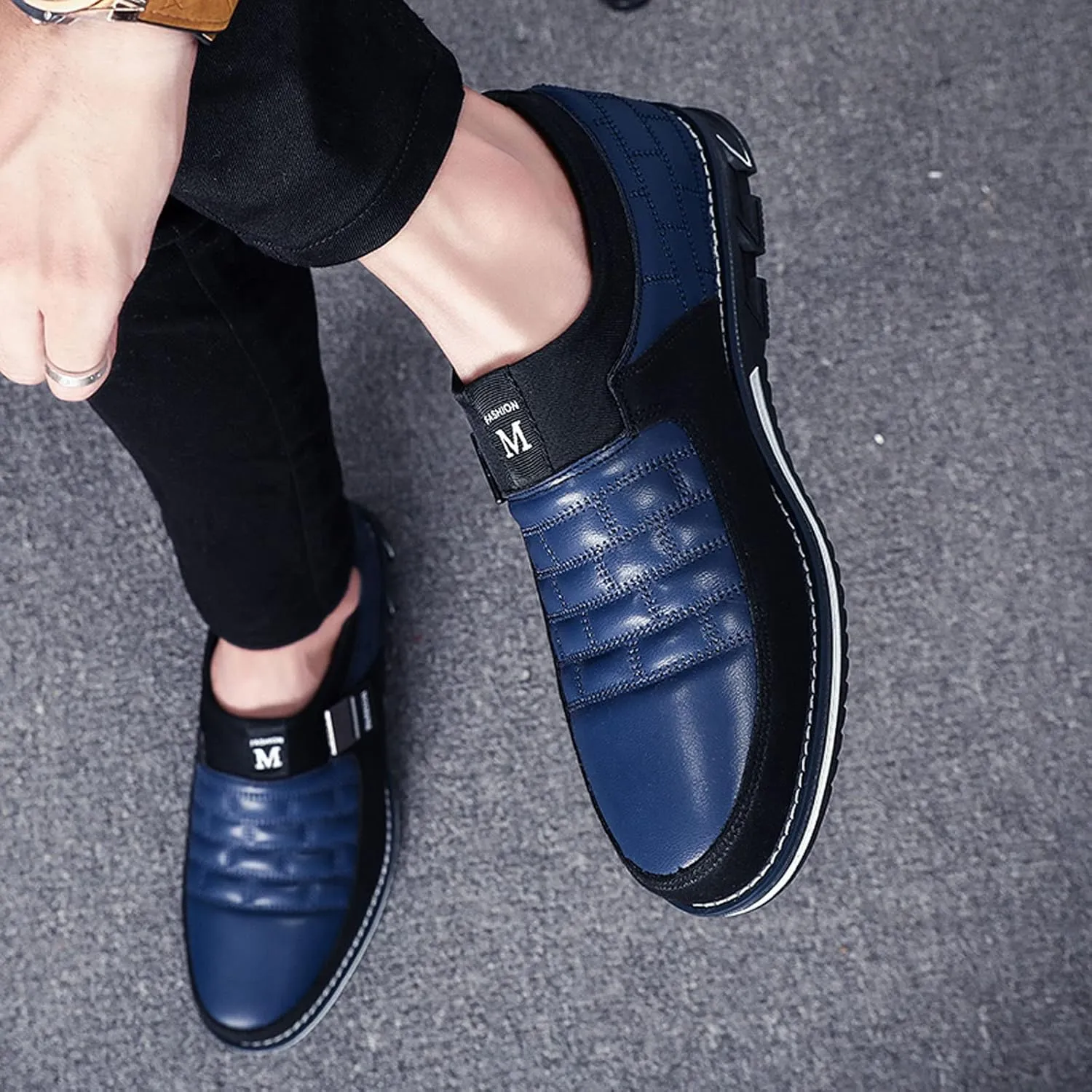 Meidiastra Men Casual Shoes Fashion Walking Shoes Loafers Casual Business Leather Shoes Flat Driving Shoes Dress Sneakers for Male