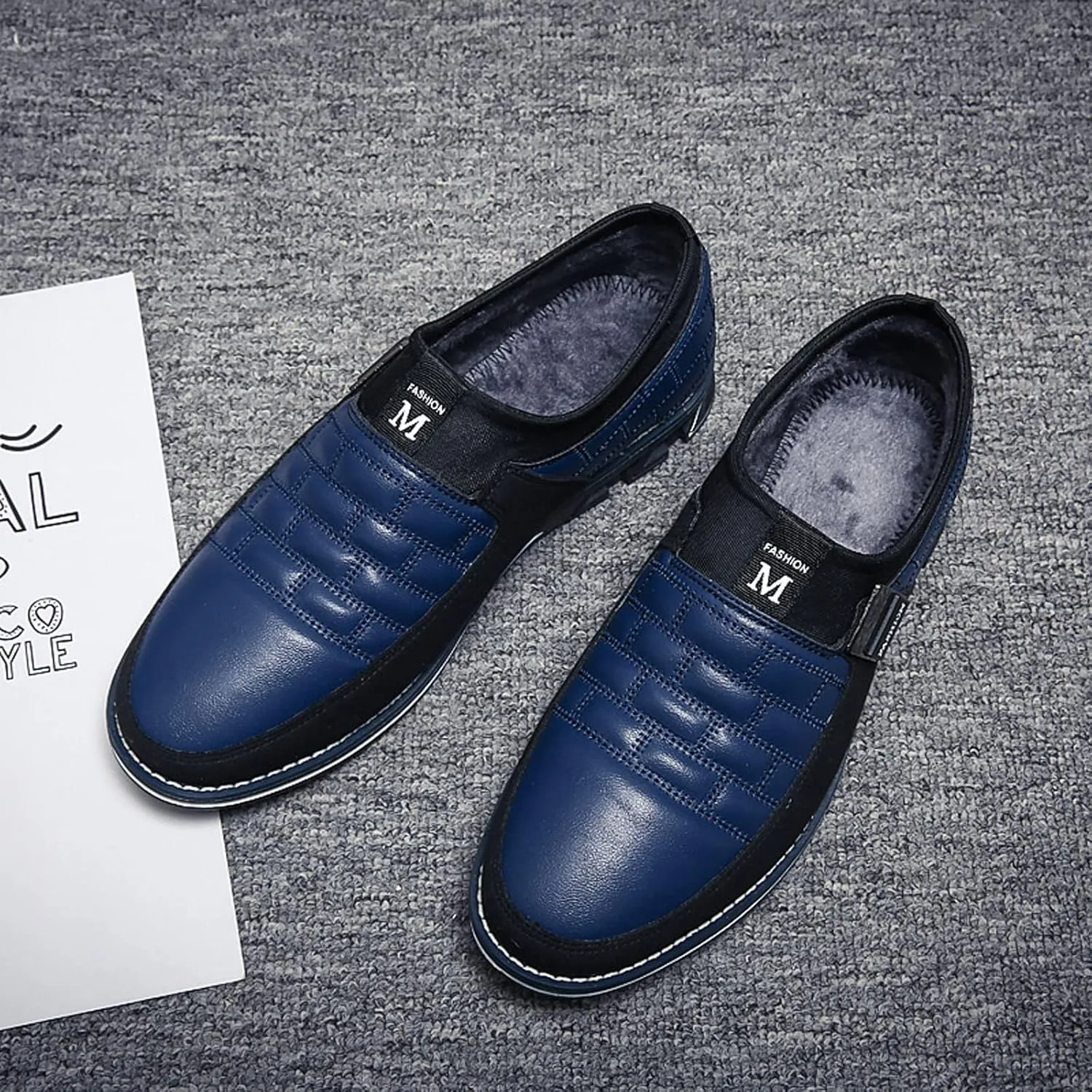 Meidiastra Men Casual Shoes Fashion Walking Shoes Loafers Casual Business Leather Shoes Flat Driving Shoes Dress Sneakers for Male