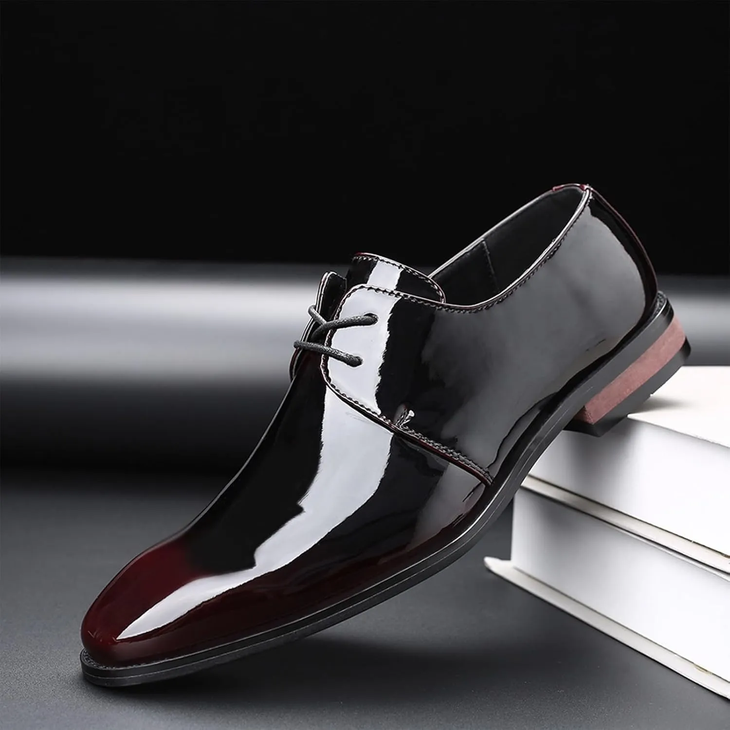 Men's Dress Shoes Casual Business Oxford Derby Leather Shoes PU Fashion Dress Sneakers Business Casual Derby Shoe