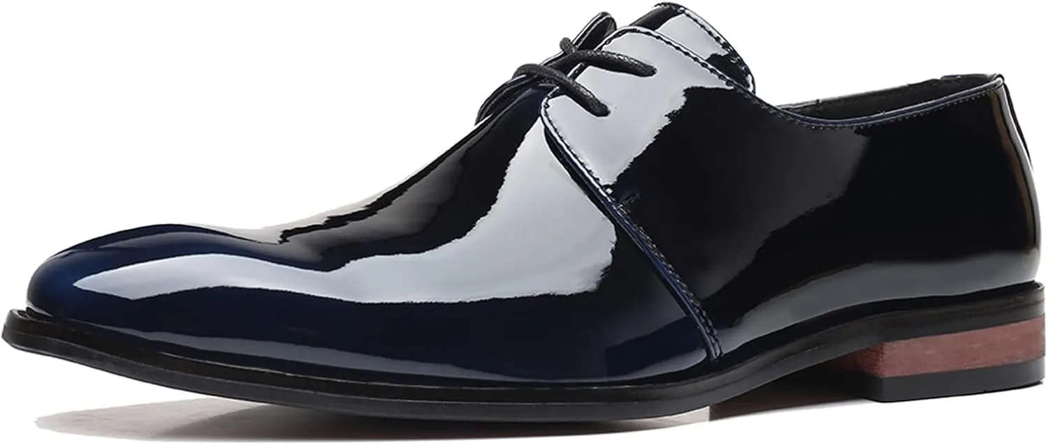 Men's Dress Shoes Casual Business Oxford Derby Leather Shoes PU Fashion Dress Sneakers Business Casual Derby Shoe