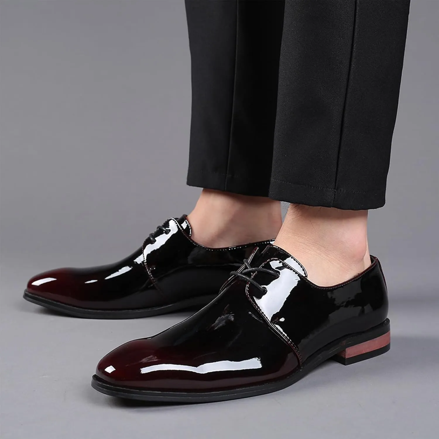 Men's Dress Shoes Casual Business Oxford Derby Leather Shoes PU Fashion Dress Sneakers Business Casual Derby Shoe