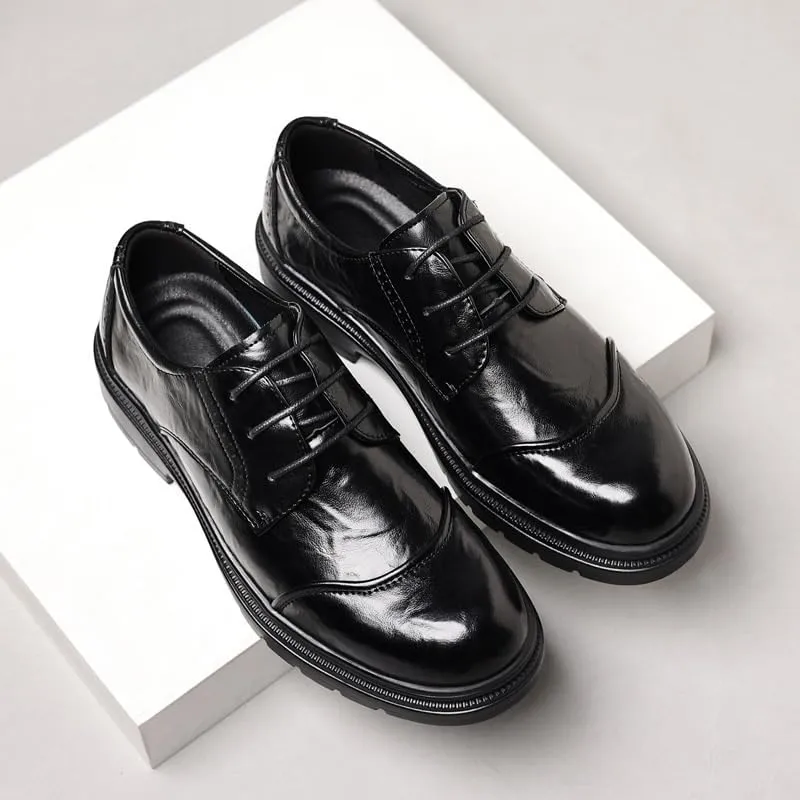Men's Leather Dress Shoes Mens Casual Office Business Walking Oxfords Fashion Pointed Toe Low Leather Shoes