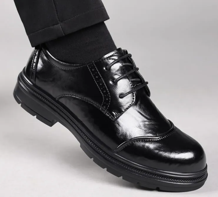 Men's Leather Dress Shoes Mens Casual Office Business Walking Oxfords Fashion Pointed Toe Low Leather Shoes