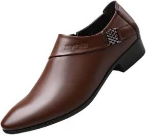Men's Leather Platform Oxfords Mens Business Casual Loafers Patent Leather Formal Oxford Slip On Dress Shoes