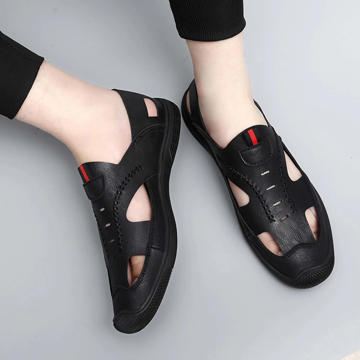 Men's New Mesh Breathable Outdoor Quick Drying Leather Shoes, Business Casual Sports Outdoor Shoes,Lightweight Wide Edition Walking Shoes Wading ShoesFashionable Sports Shoes