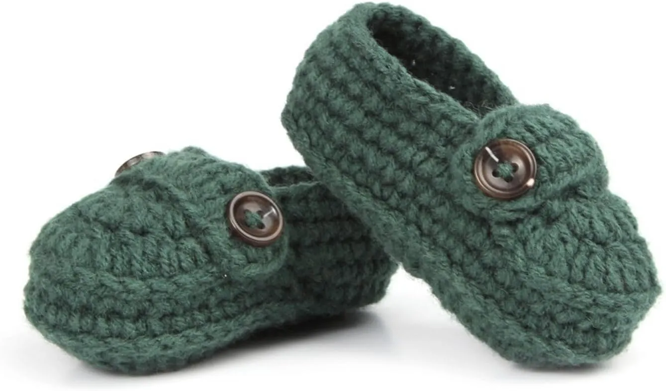 Newborn Baby Hand Knitting Crochet Booties Shoes Mary Jane First Walking Non-Slip Stay On Warm Knit Sock Boots