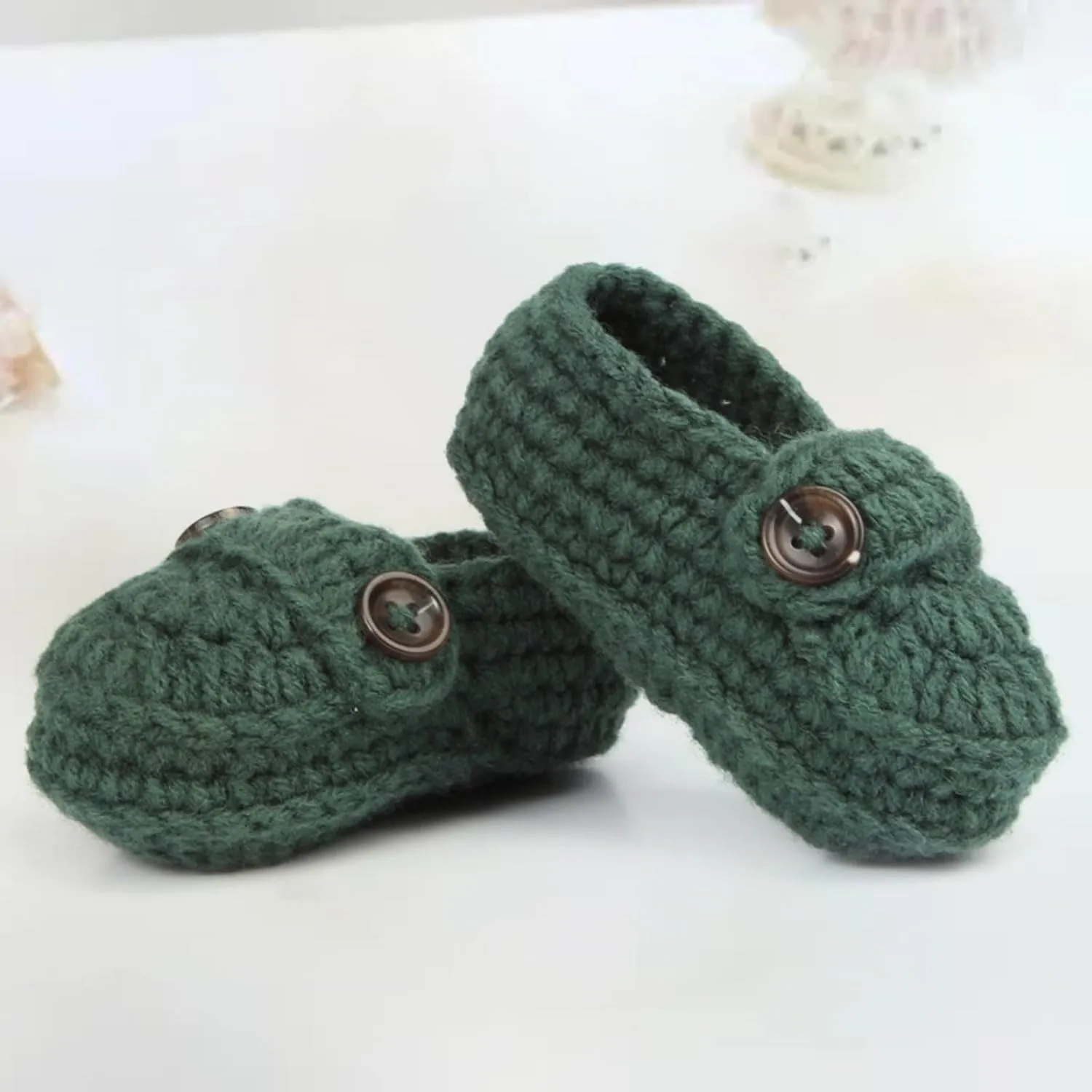 Newborn Baby Hand Knitting Crochet Booties Shoes Mary Jane First Walking Non-Slip Stay On Warm Knit Sock Boots