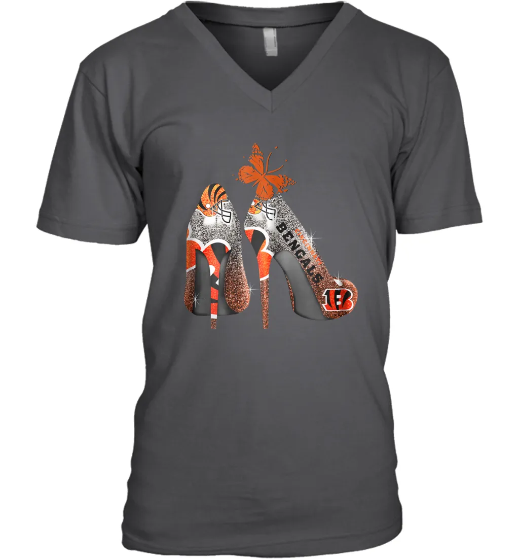 NFL Cincinnati Bengals Rhinestone High Heels Men's Vneck