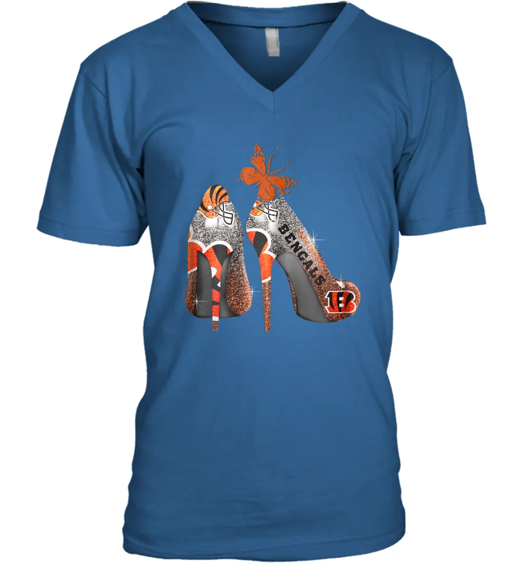 NFL Cincinnati Bengals Rhinestone High Heels Men's Vneck