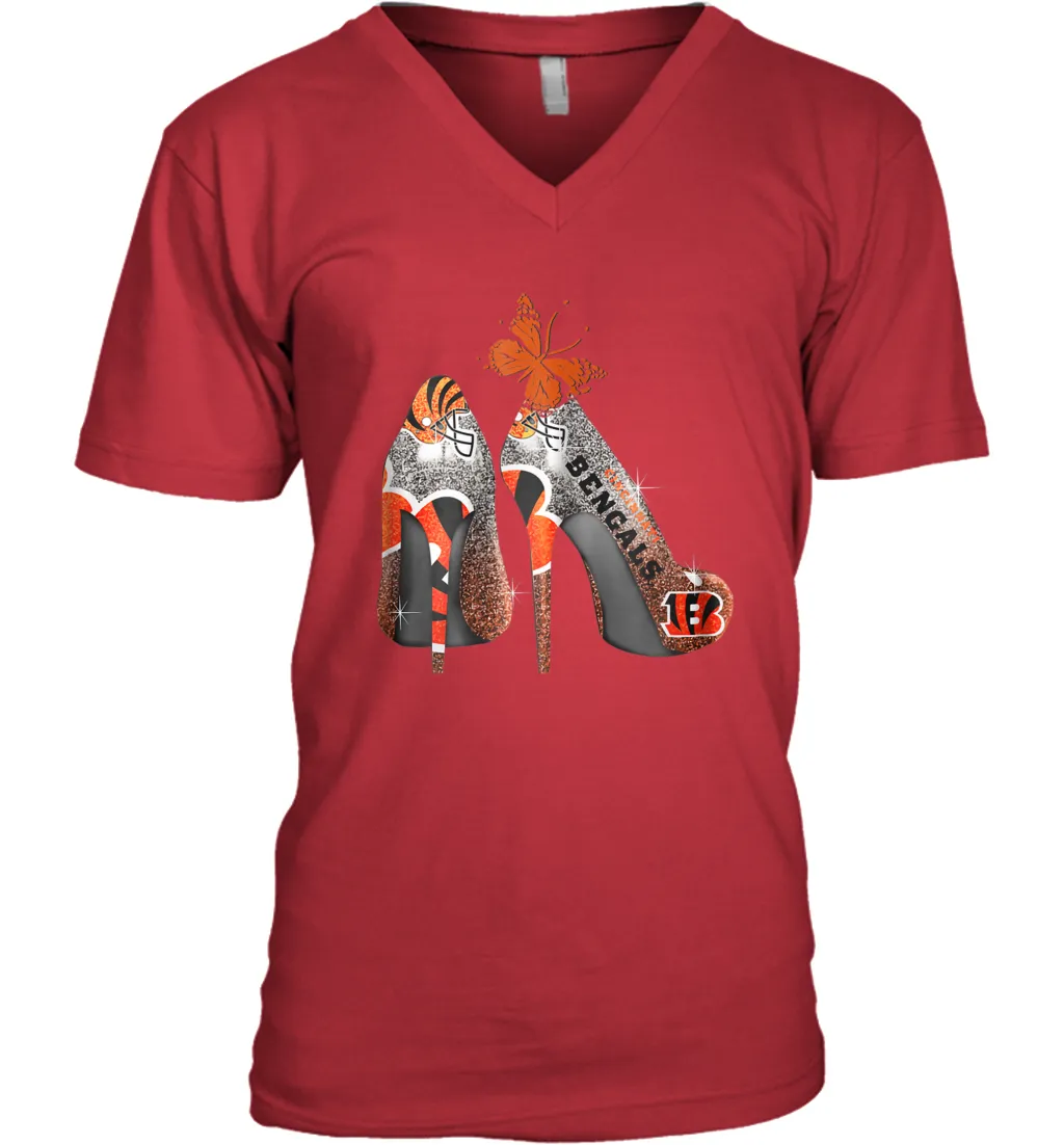 NFL Cincinnati Bengals Rhinestone High Heels Men's Vneck
