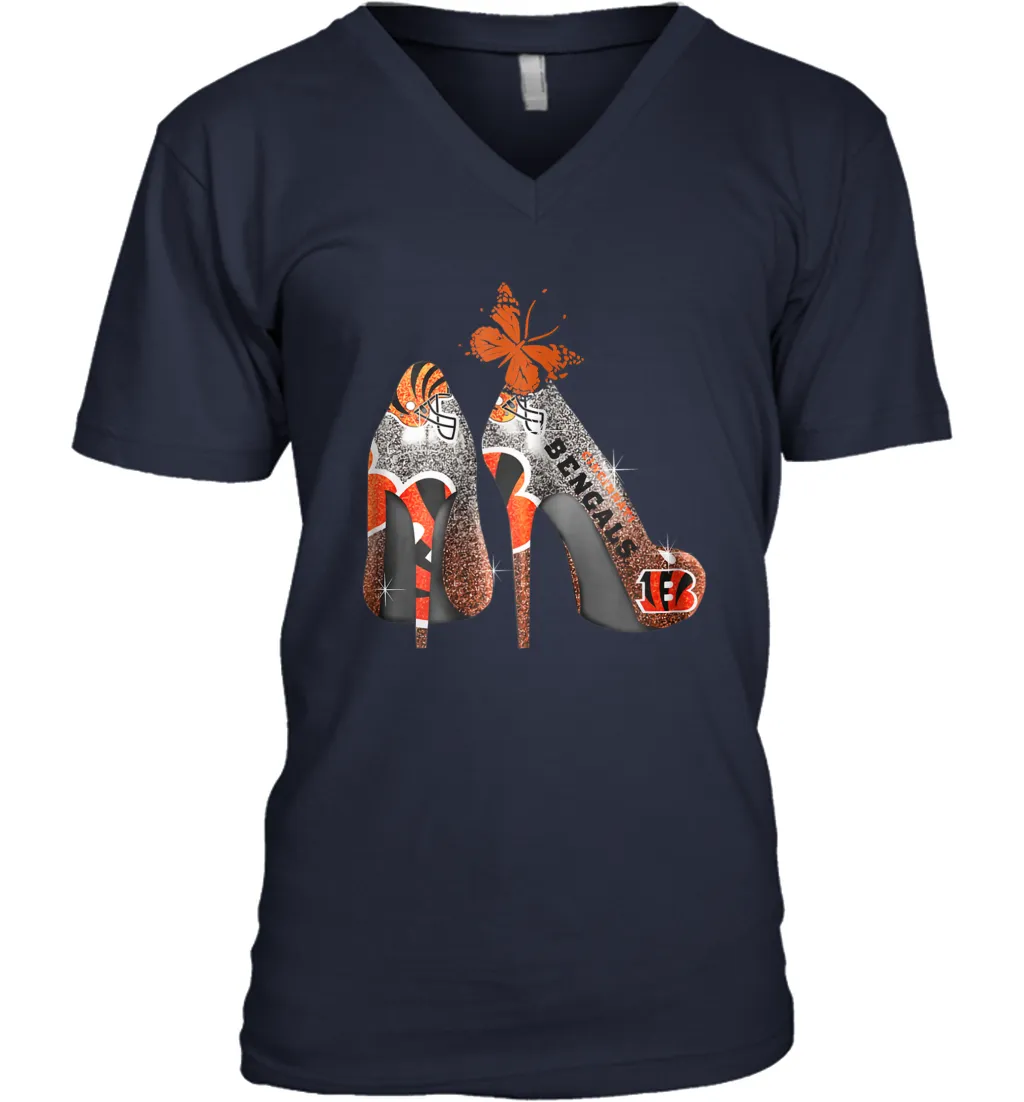 NFL Cincinnati Bengals Rhinestone High Heels Men's Vneck