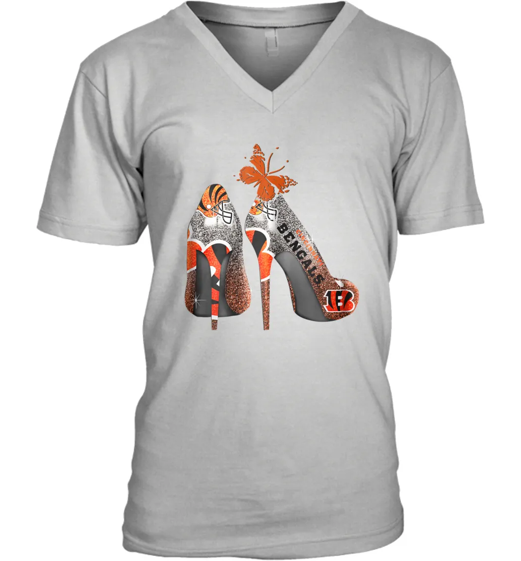 NFL Cincinnati Bengals Rhinestone High Heels Men's Vneck