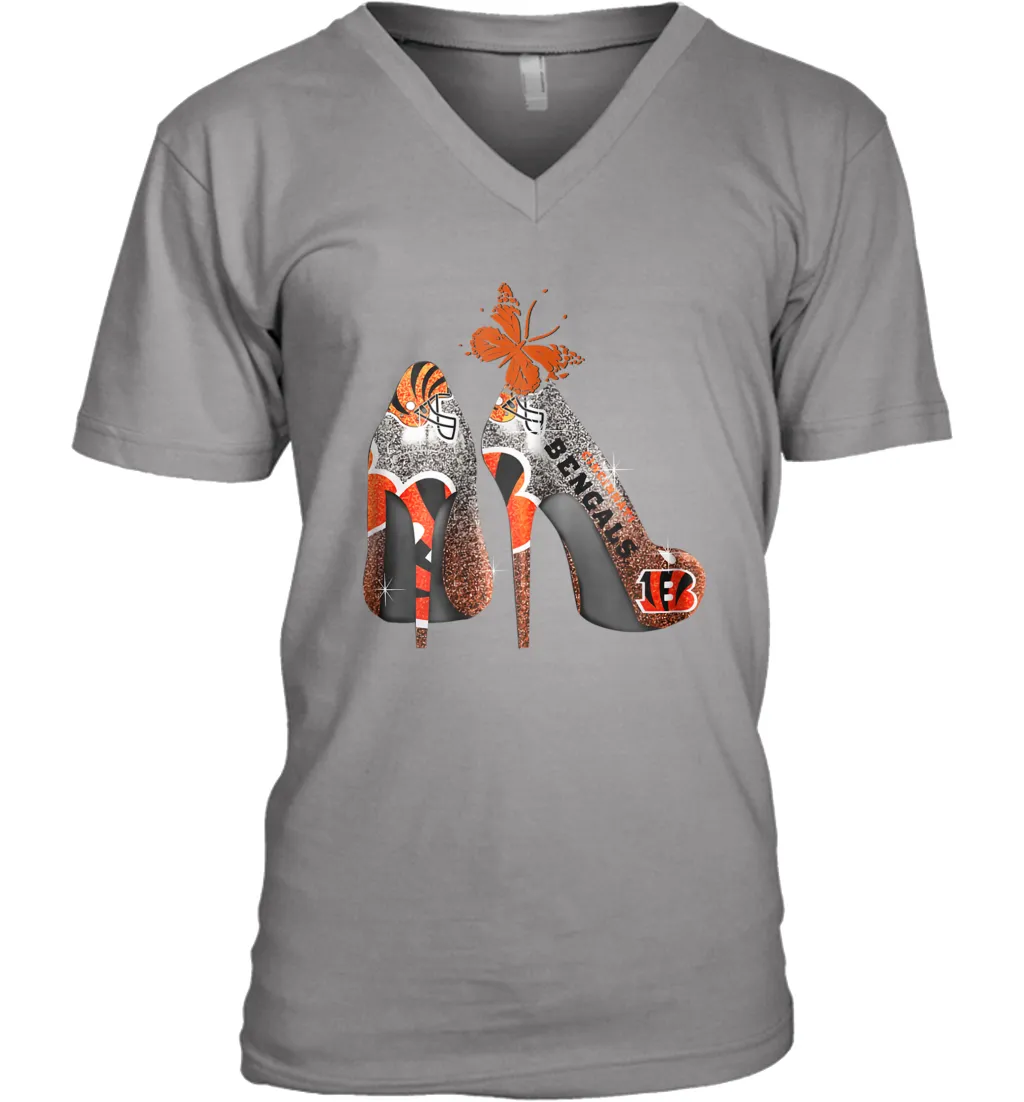 NFL Cincinnati Bengals Rhinestone High Heels Men's Vneck