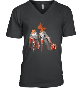 NFL Cincinnati Bengals Rhinestone High Heels Men's Vneck
