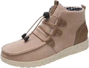 oiangi Women's Sport Shoes Lace-Up Wild Round Toe Retro Flock Solid Color Casual Sneakers Comfortable Casual Walking Shoes