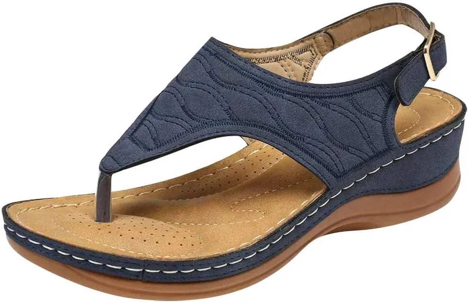 peqiut Casual Sandals Women Platform Arch Support Sandals for Women Slip On Flip Flops Casual Beach Sandals