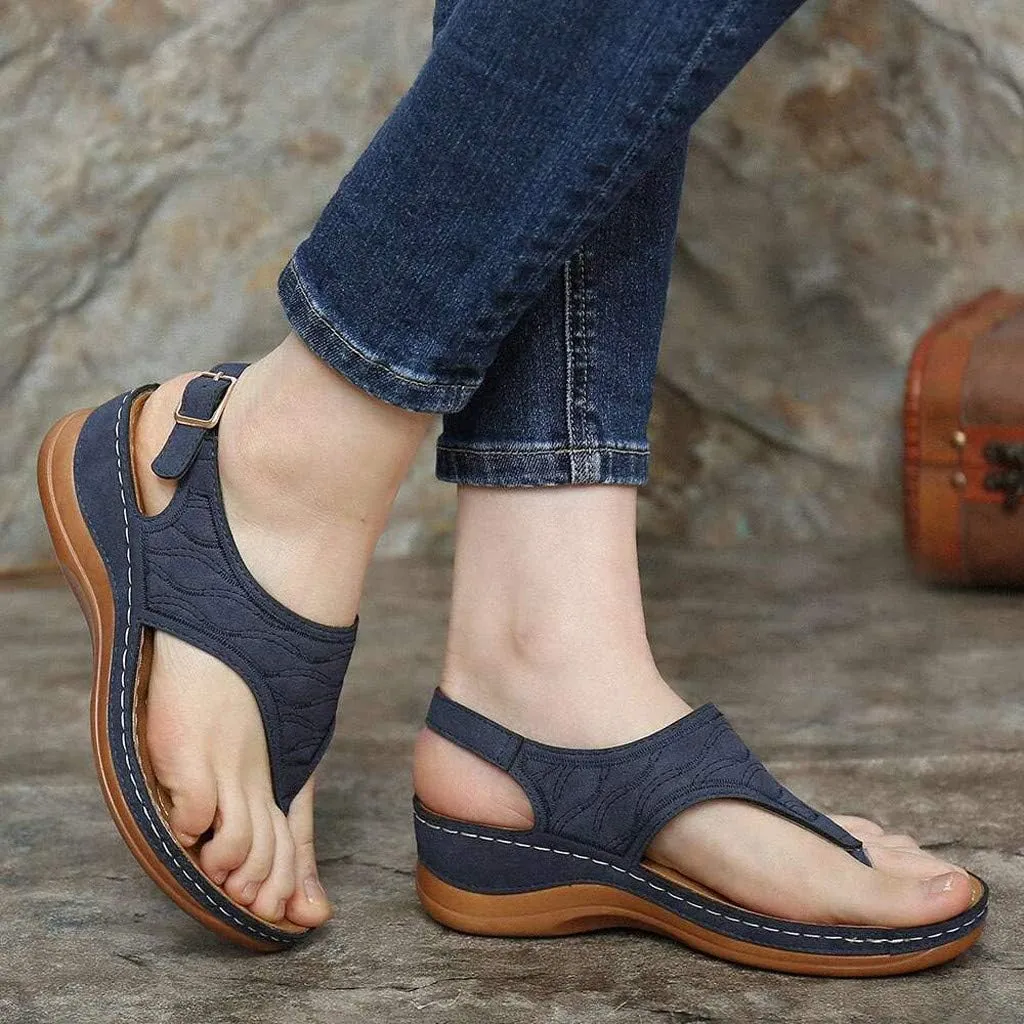 peqiut Casual Sandals Women Platform Arch Support Sandals for Women Slip On Flip Flops Casual Beach Sandals
