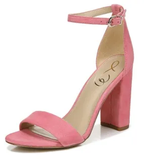 Sam Edelman Yaro Rose Ankle Strap Open Round Toe Block High Heel Sandals