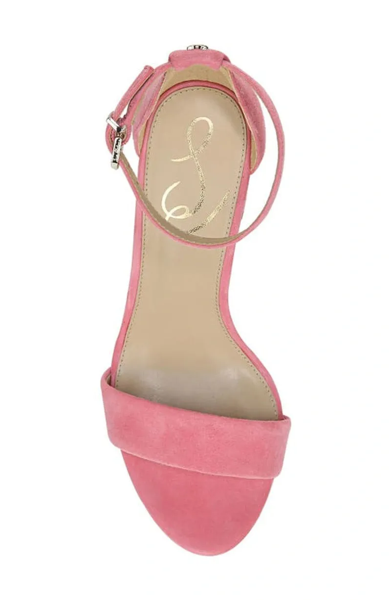 Sam Edelman Yaro Rose Ankle Strap Open Round Toe Block High Heel Sandals