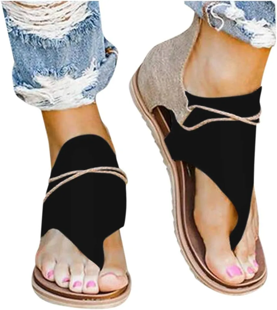 Sandals for Women Thong,Women's Bohemia Bling Rhinestone Pearl Flat Sandals Flat Gladiator Sandals Open Toe Dress Shoes