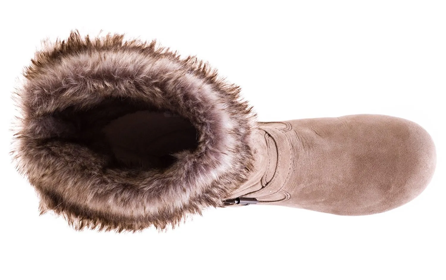 Sara Z Girls Microsuede Boots With Fur Lining (Tan), Size 13-1