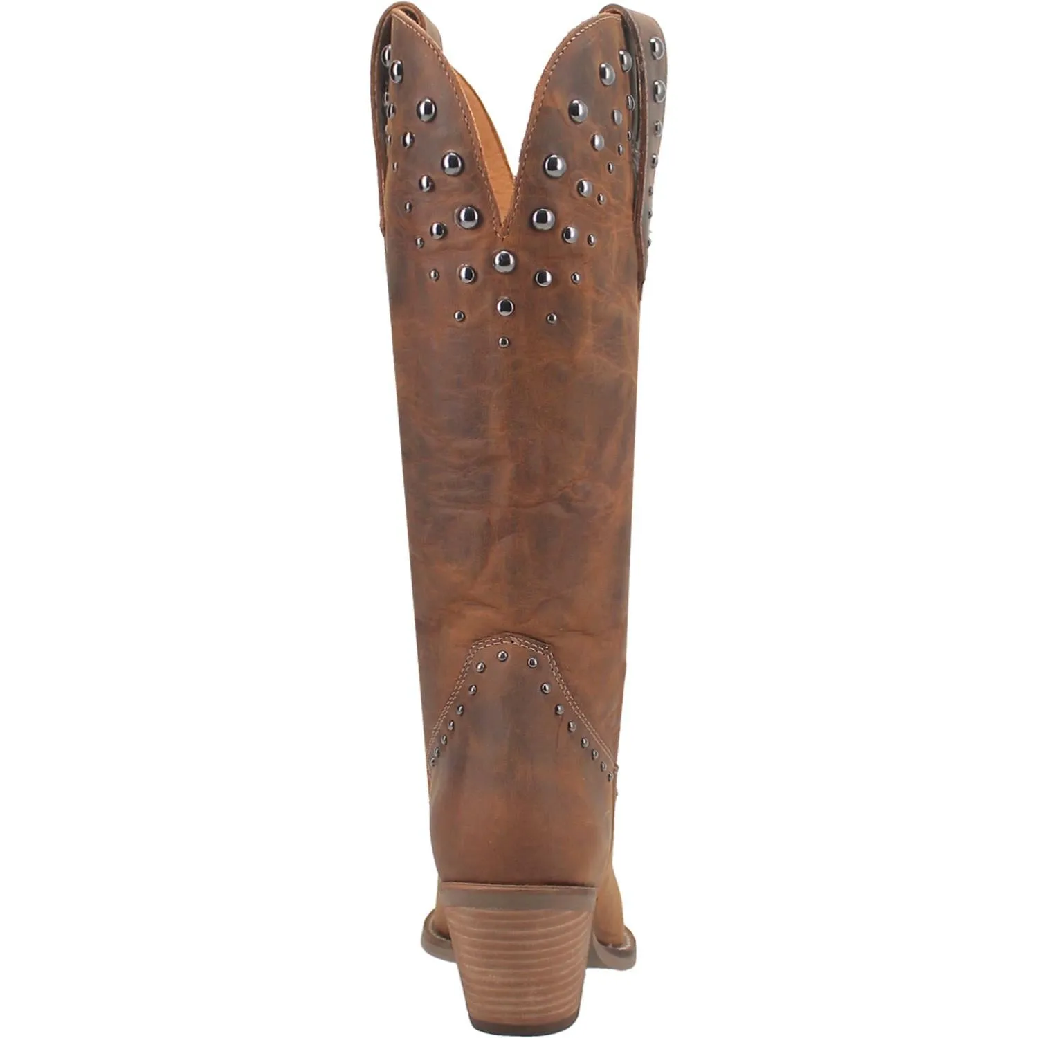 Talkin' Rodeo Brown Distressed Leather Studded Boots (DS)