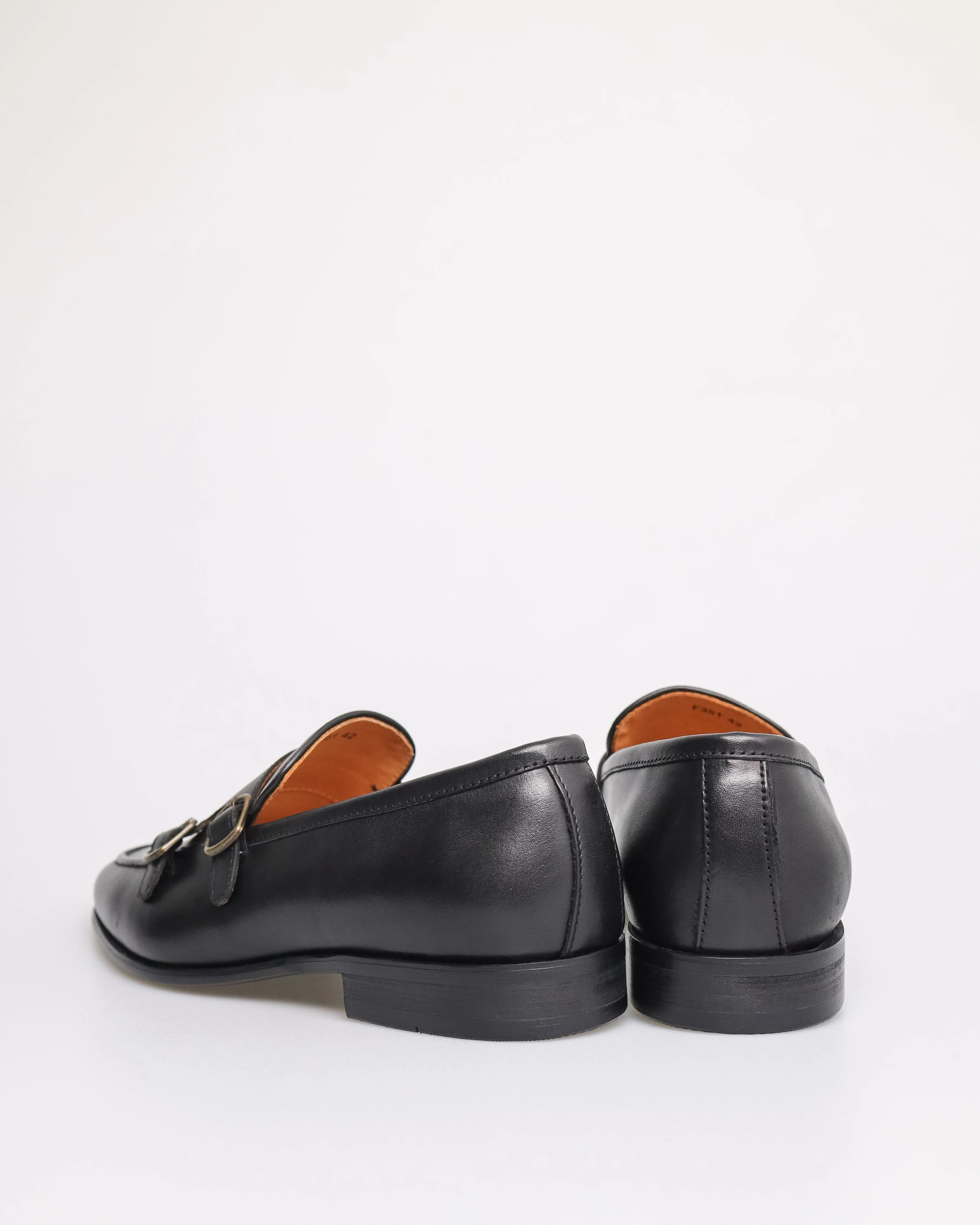 Tomaz F351 Men's Double Monk Strap Loafers (Black)