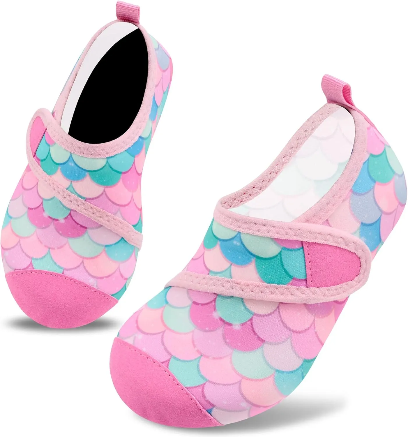 VIFUUR Kids Water Shoes Boys Girls Barefoot Water Sports Socks Hook&Loop Beach Shoes Quick Dry Aqua Socks Swim Walking Outdoor Sports for Toddler