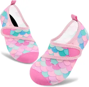 VIFUUR Kids Water Shoes Boys Girls Barefoot Water Sports Socks Hook&Loop Beach Shoes Quick Dry Aqua Socks Swim Walking Outdoor Sports for Toddler