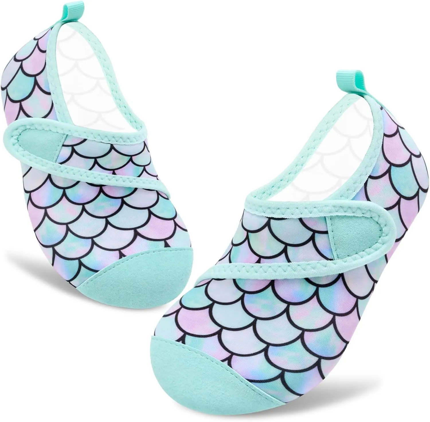 VIFUUR Kids Water Shoes Boys Girls Barefoot Water Sports Socks Hook&Loop Beach Shoes Quick Dry Aqua Socks Swim Walking Outdoor Sports for Toddler