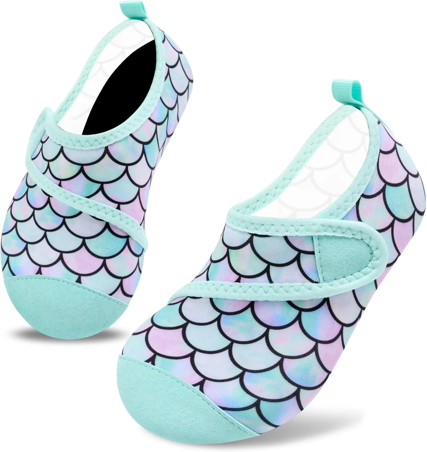 VIFUUR Kids Water Shoes Boys Girls Barefoot Water Sports Socks Hook&Loop Beach Shoes Quick Dry Aqua Socks Swim Walking Outdoor Sports for Toddler